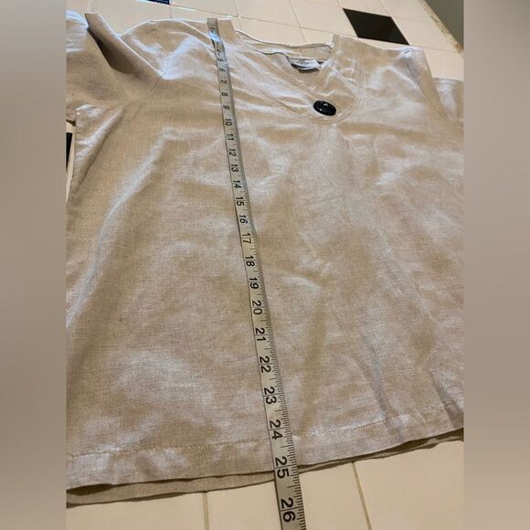 Hot Cotton VTG Natural Linen Cotton Boxy Top Artsy Lagenlook Boho Sub stainable - Picture 9 of 9